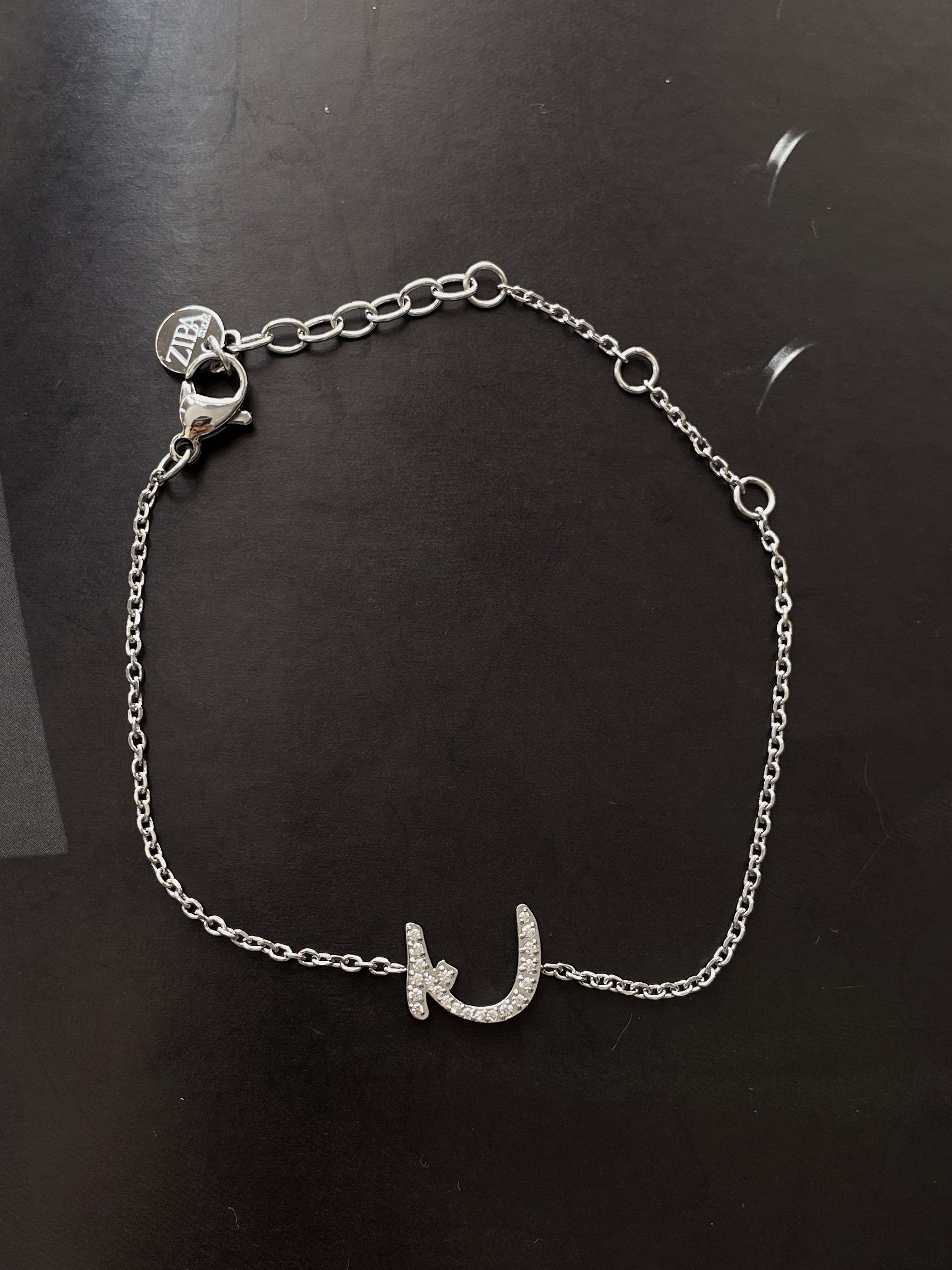 DAZZLING ARABIC INITIAL BRACELETS I Kids/Adults | Tarnish Free | Stainless Steel I 18ct gold/ rhodium plated Cubic Zirconia