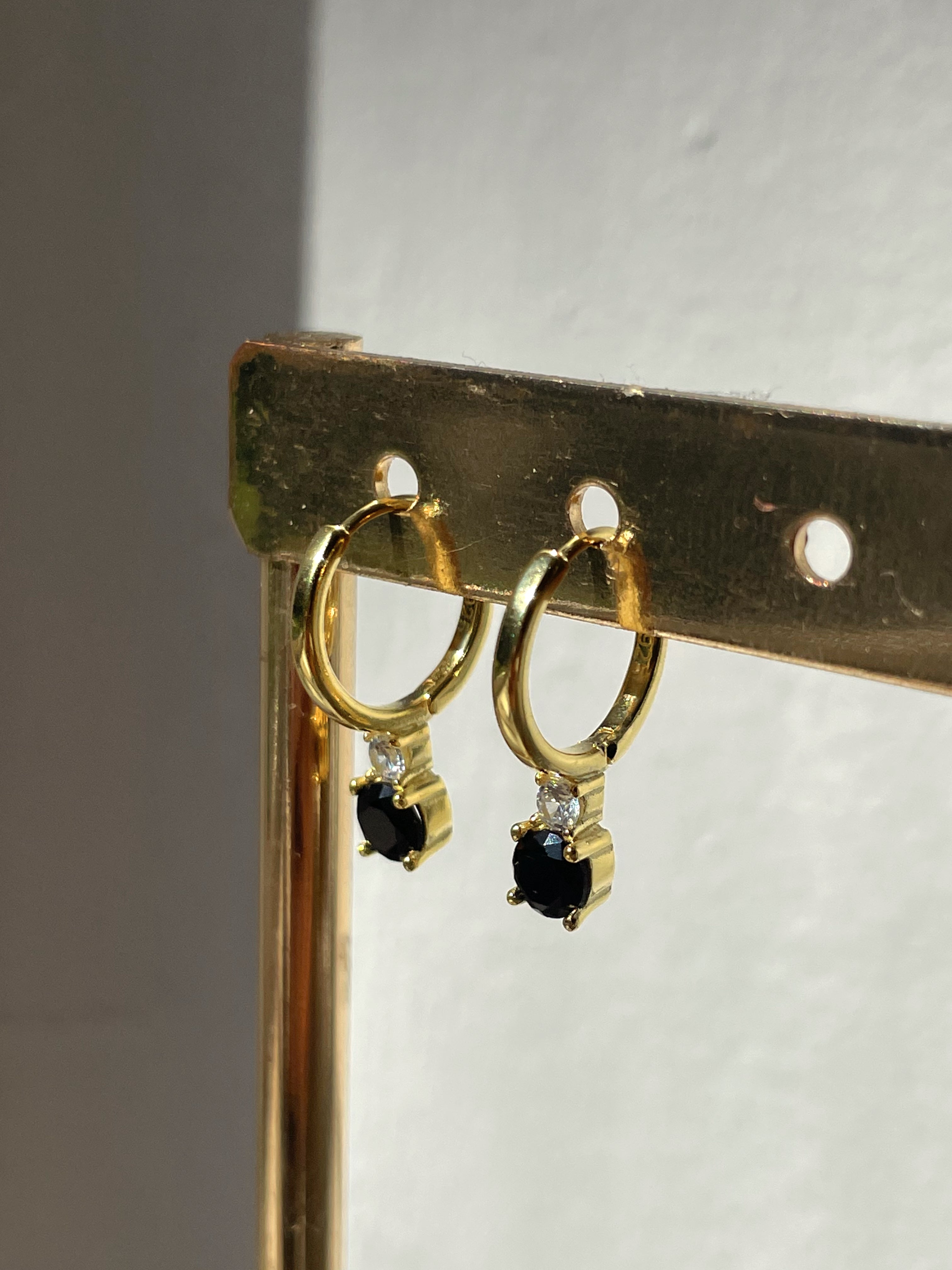 HADLEY | Cubic Zirconia Drop Huggies | S925 Sterling Silver 18ct Gold Plated | Earrings