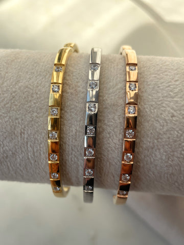 SOLSTICE | Tarnish Free | Gold/Silver/Rose-Gold | Cubic Zirconia | Bangle