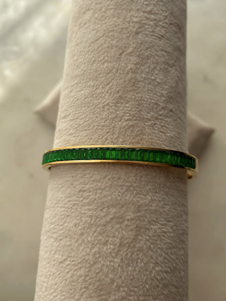 NORTH | Tarnish-Free | Gold Clear/Black/Emerald/Pink | Bangle