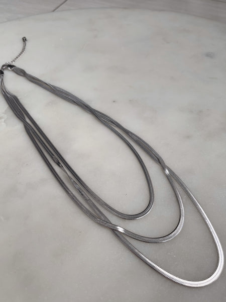 VANCOUVER | Tarnish Free | Triple Layer Gold/Silver Snakechain |  Necklace