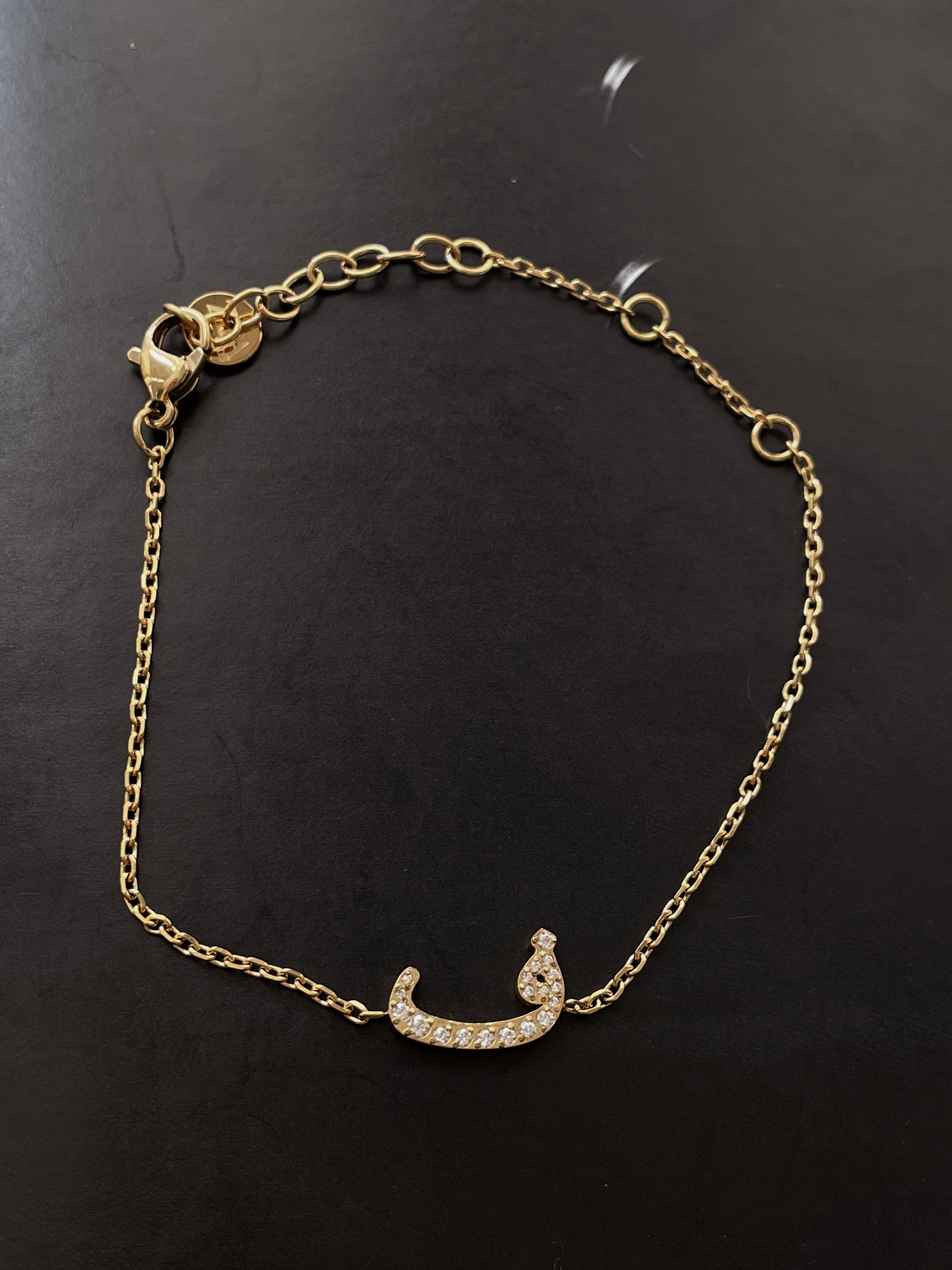 DAZZLING ARABIC INITIAL BRACELETS I Kids/Adults | Tarnish Free | Stainless Steel I 18ct gold/ rhodium plated Cubic Zirconia