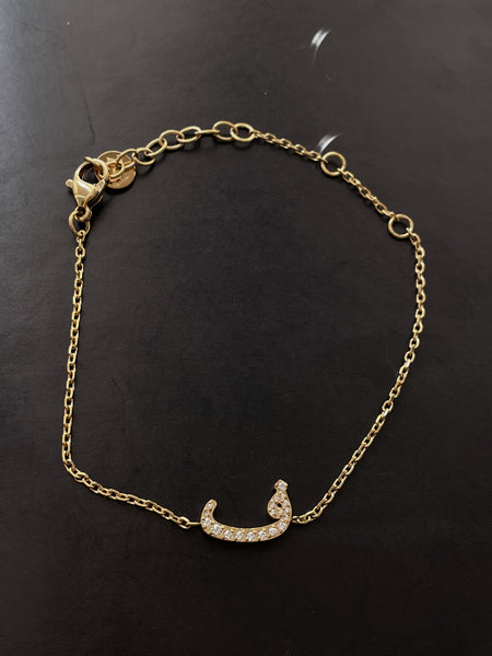 DAZZLING ARABIC INITIAL BRACELETS I Kids/Adults | Tarnish Free | Stainless Steel I 18ct gold/ rhodium plated Cubic Zirconia