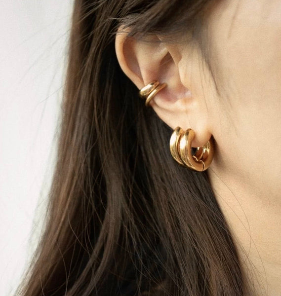 GEMMA | Tarnish Free | Gold Chunky Hoop | Earrings (5 sizes)