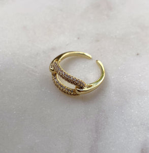 BOSSA | Gold/ Silver adjustable ring | AAA Cubic Zirconias