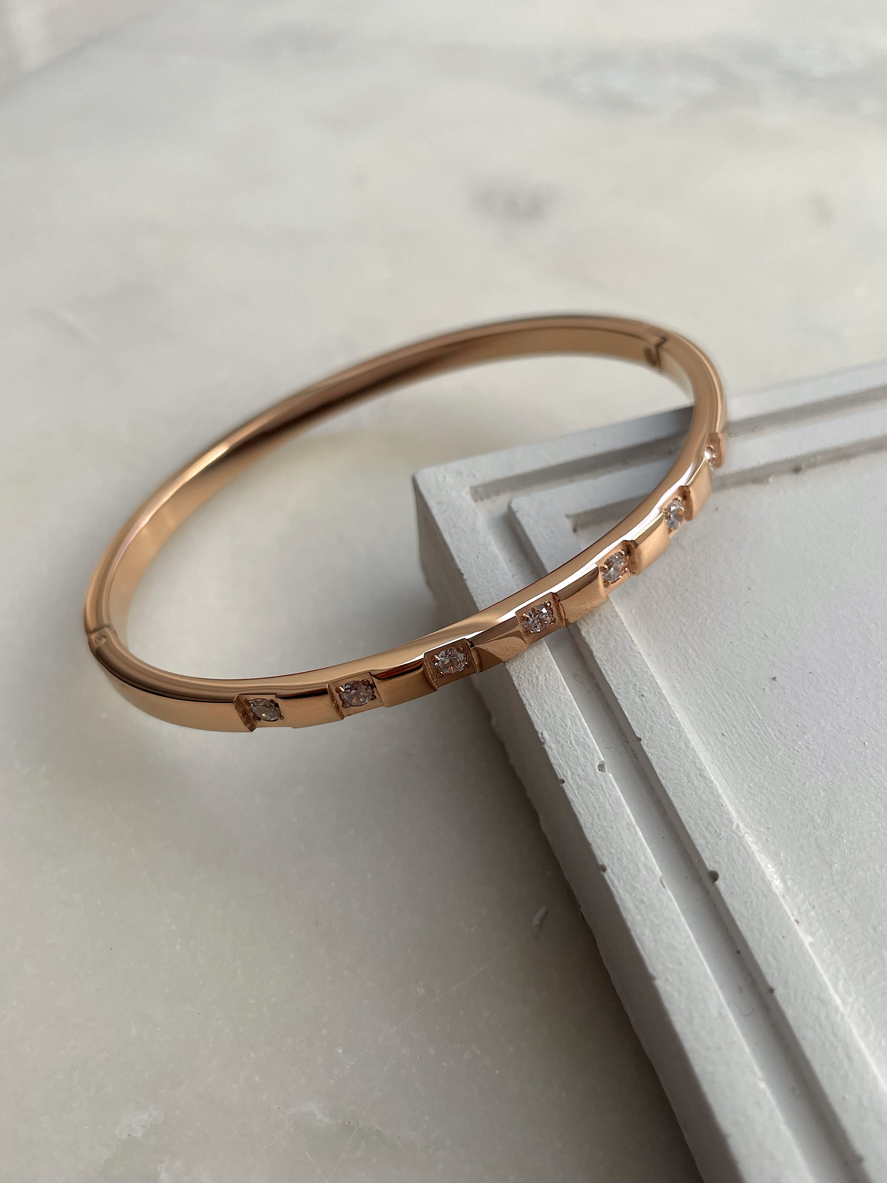 SOLSTICE | Tarnish Free | Gold/Silver/Rose-Gold | Cubic Zirconia | Bangle