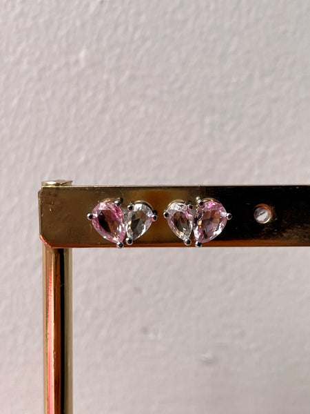 BROOKLYN | Pink and Clear Teardrop Luxury Necklace/Earrings | AAA Grade Cubic Zirconia