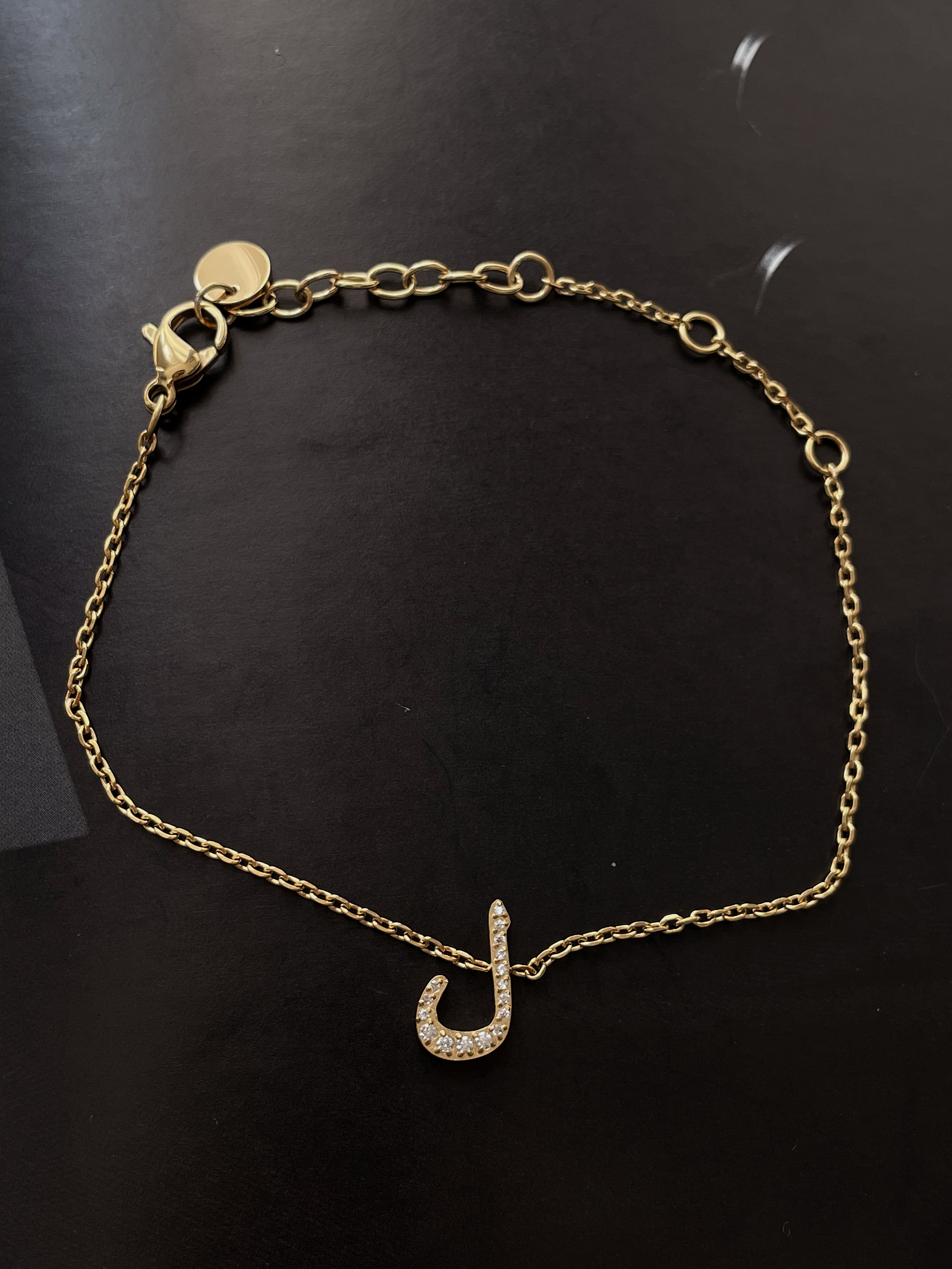 DAZZLING ARABIC INITIAL BRACELETS I Kids/Adults | Tarnish Free | Stainless Steel I 18ct gold/ rhodium plated Cubic Zirconia