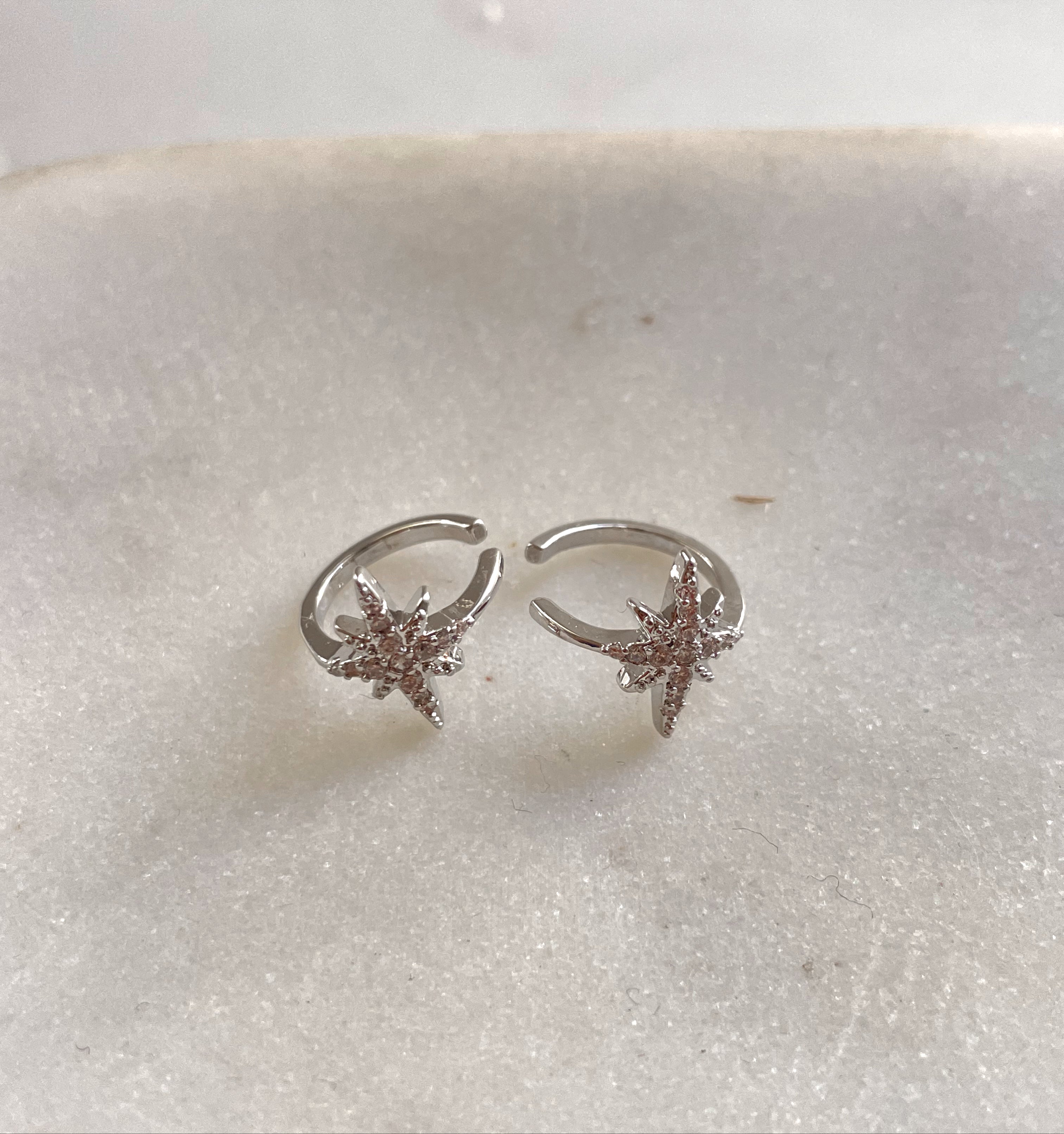 Shooting Star Cubic Zirconia ear cuffs (pair)