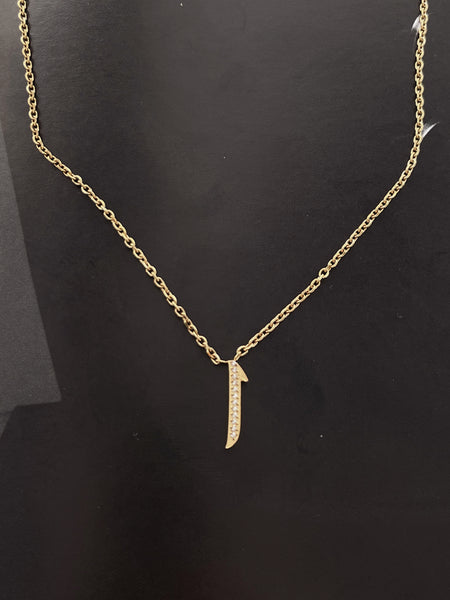 DAZZLING ARABIC INITIAL NECKLACE I Kids/Adults | Tarnish Free | Stainless Steel I 18ct gold plated Cubic Zirconia I Gold/Silver