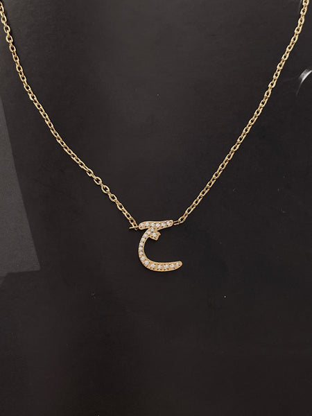 DAZZLING ARABIC INITIAL NECKLACE I Kids/Adults | Tarnish Free | Stainless Steel I 18ct gold plated Cubic Zirconia I Gold/Silver