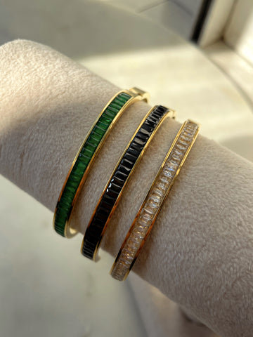 NORTH | Tarnish-Free | Gold Clear/Black/Emerald/Pink | Bangle