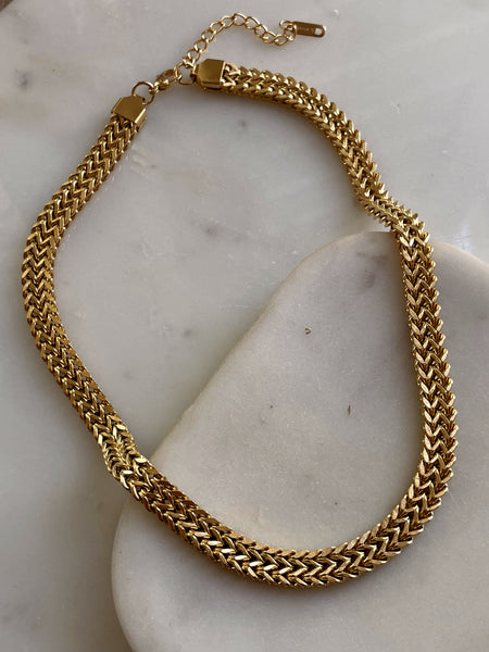 KIRA | Tarnish-Free | Stainless Steel Gold Plated | Woven Necklace