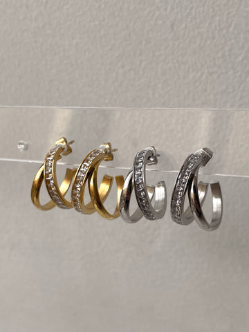 LUMI | Tarnish Free | Gold/Silver Double Layer | Cubic Zirconia | Earrings