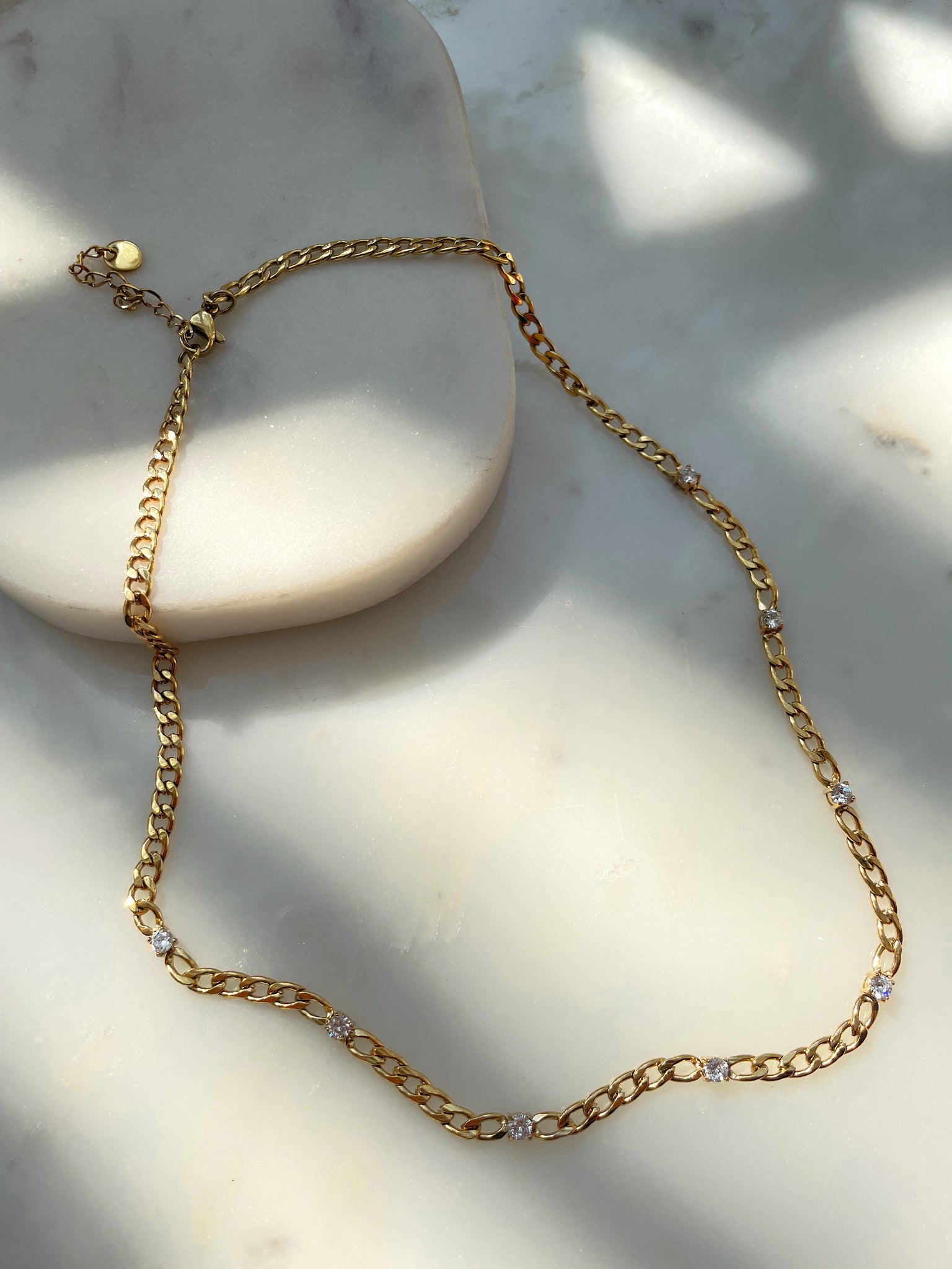 DIAMOND MILK | Tarnish Free | Cubic Zirconia | Gold Cuban Necklace/Bracelet