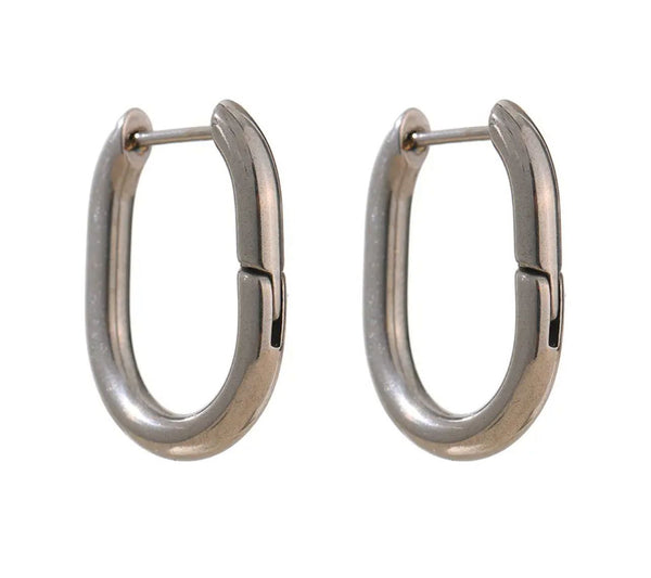 HAILEY | Tarnish Free | Gold/Silver Oval Hoops | Earring