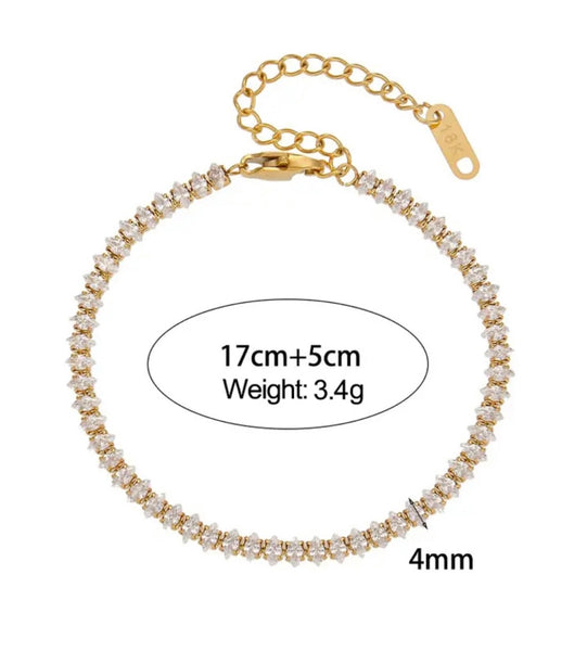 CATIA TENNIS BRACELET | Tarnish-Free | Clear Oval Stone | AAA Grade Cubic Zirconia | Bracelet