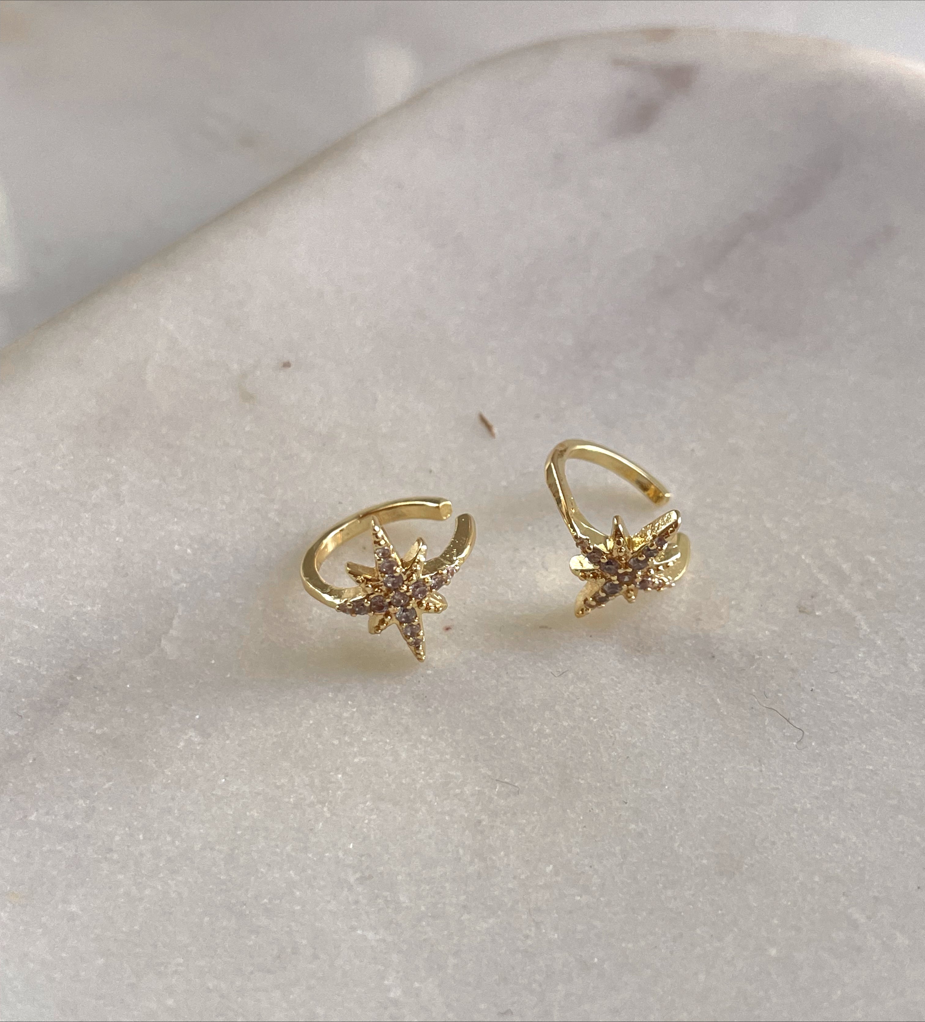 Shooting Star Cubic Zirconia ear cuffs (pair)