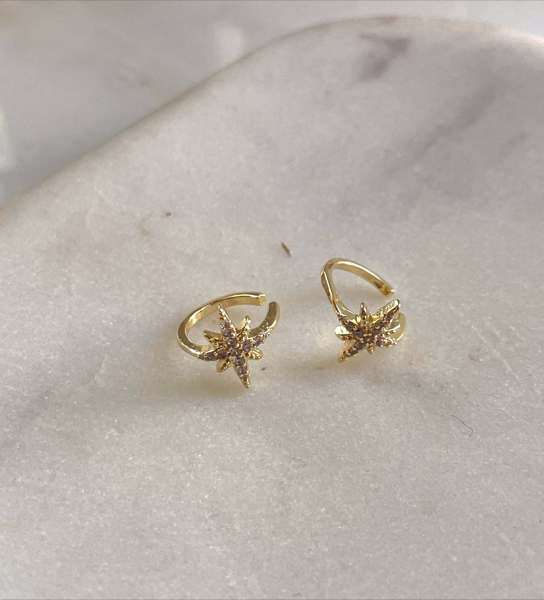 Shooting Star Cubic Zirconia ear cuffs (pair)