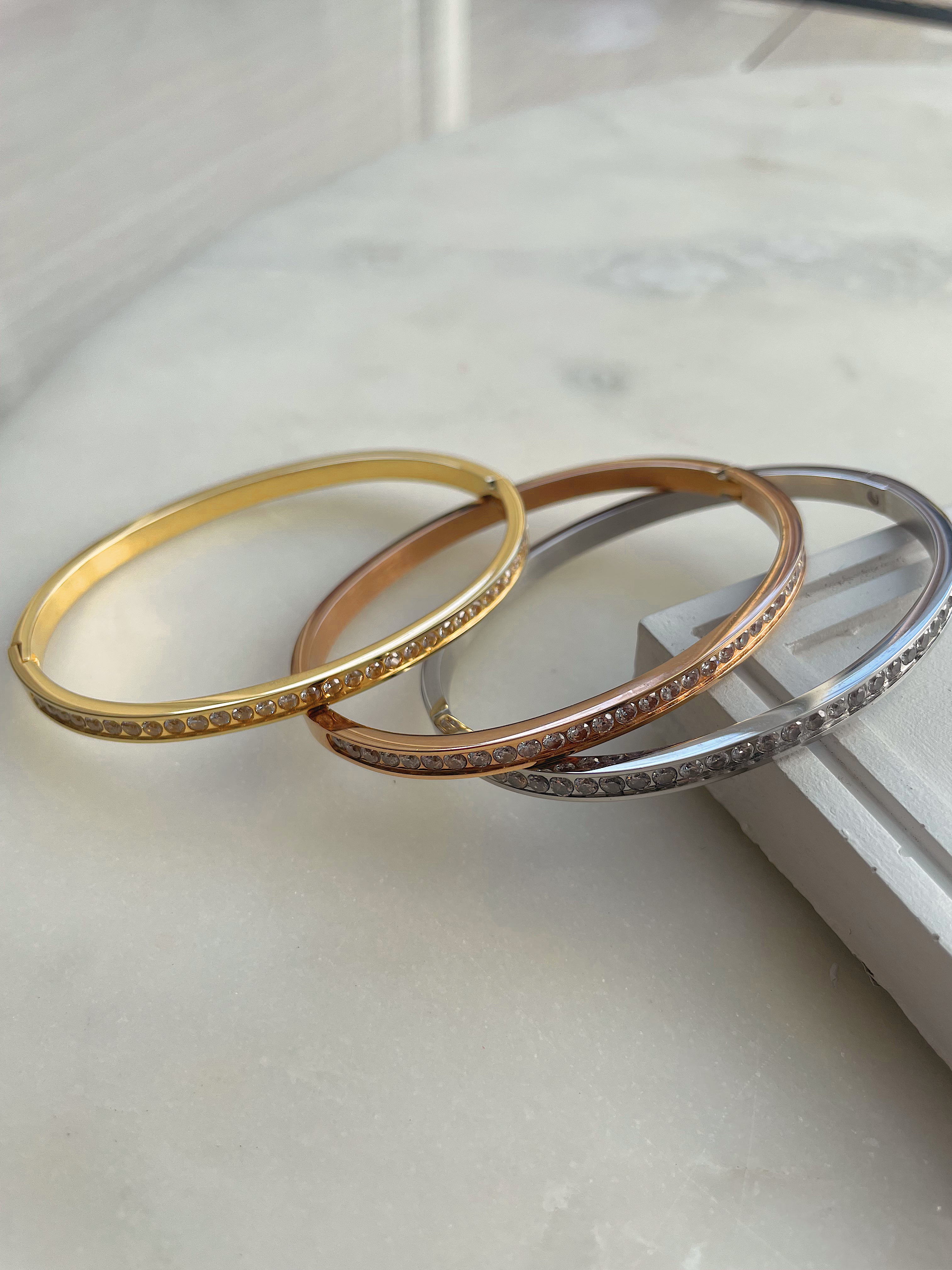 WONDERLAND | Tarnish Free | Gold/Silver/Rose-Gold | Cubic Zirconia | Bangle