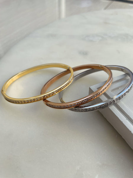 WONDERLAND | Tarnish Free | Gold/Silver/Rose-Gold | Cubic Zirconia | Bangle