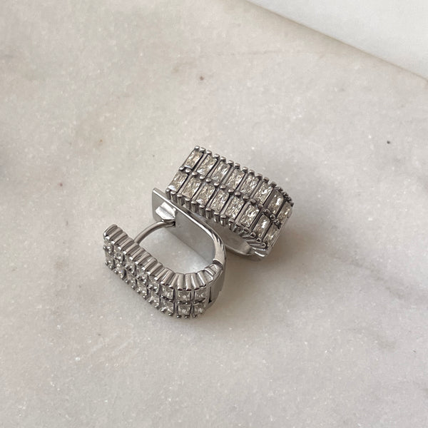 EXECUTIVE | Tarnish Free | Gold/Silver U-Shape Encrusted | Earring