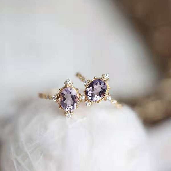 LAVENDER | S925 Sterling Silver I 18k Gold/Platinum Plated I Purple Cubic Zirconia | Ring