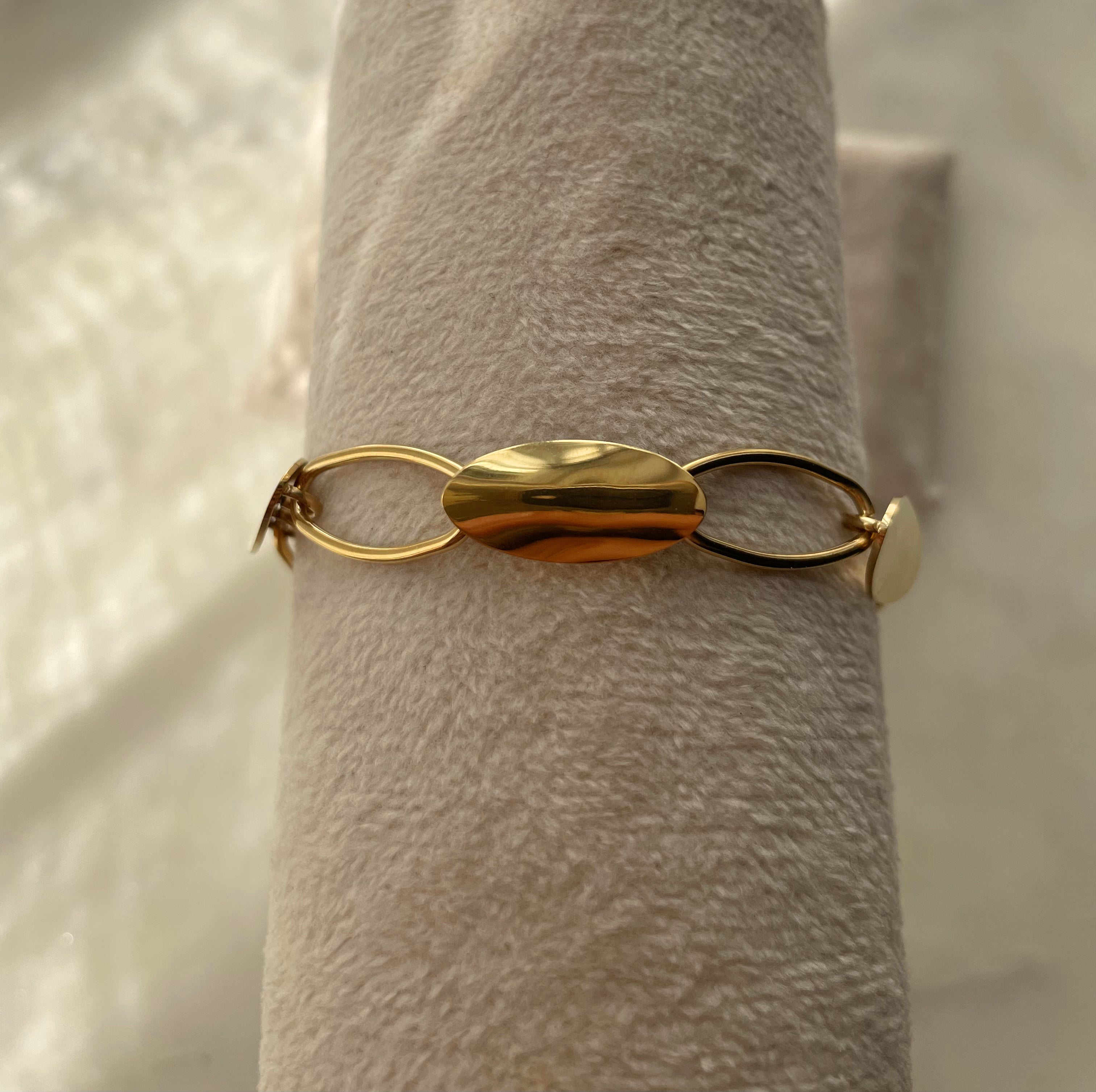 BLAZE | Tarnish-Free | Gold Chunky Plate and Link | Bracelet