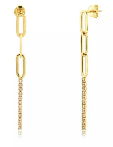MAY | S925 Sterling Silver | 18k Gold/Platinum Plated I Link and Cubic Zirconia | Earring  hi