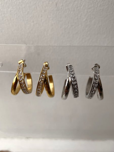 LUMI | Tarnish Free | Gold/Silver Double Layer | Cubic Zirconia | Earrings