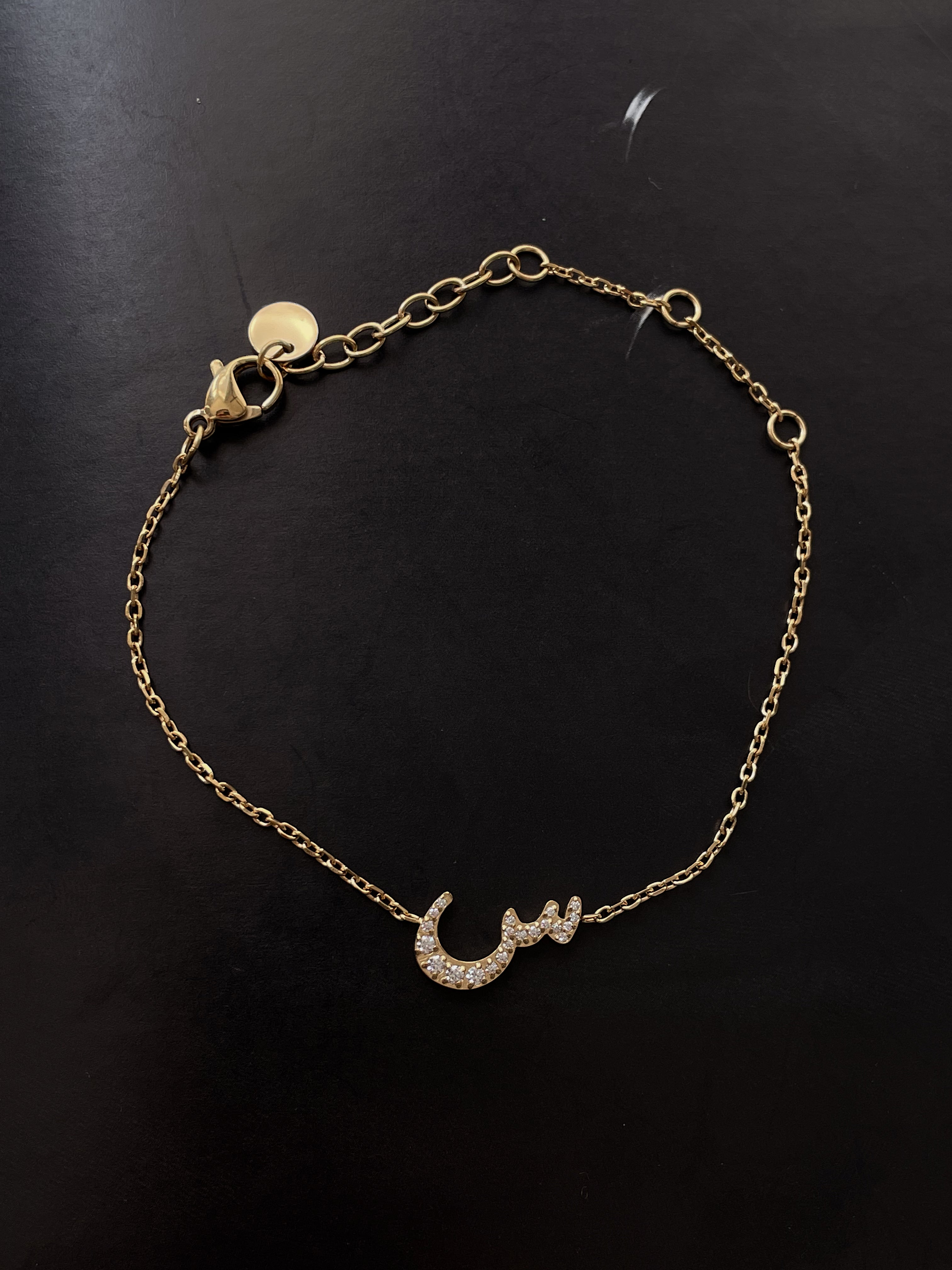 DAZZLING ARABIC INITIAL BRACELETS I Kids/Adults | Tarnish Free | Stainless Steel I 18ct gold/ rhodium plated Cubic Zirconia