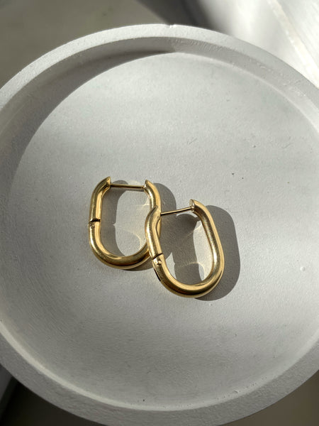 HAILEY | Tarnish Free | Gold/Silver Oval Hoops | Earring