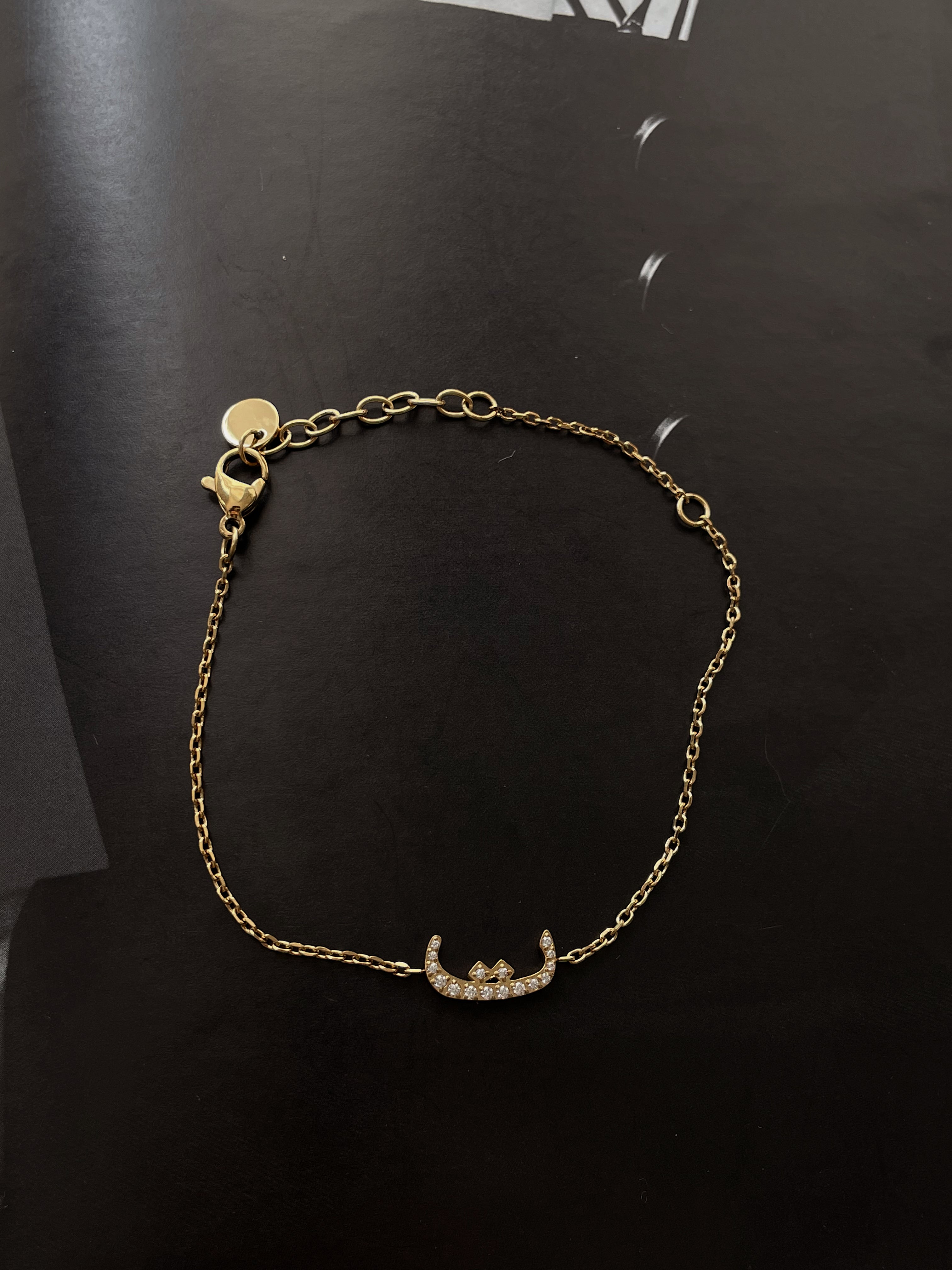 DAZZLING ARABIC INITIAL BRACELETS I Kids/Adults | Tarnish Free | Stainless Steel I 18ct gold/ rhodium plated Cubic Zirconia