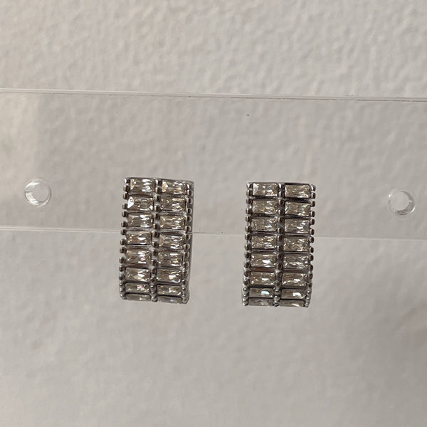 EXECUTIVE | Tarnish Free | Gold/Silver U-Shape Encrusted | Earring