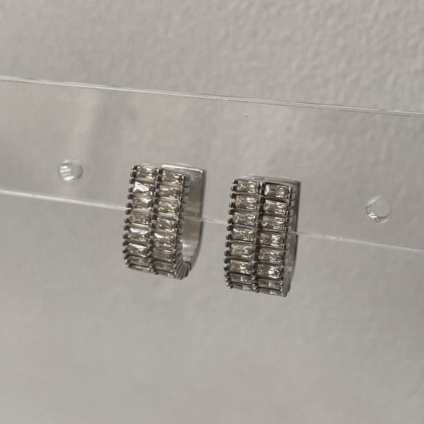 EXECUTIVE | Tarnish Free | Gold/Silver U-Shape Encrusted | Earring