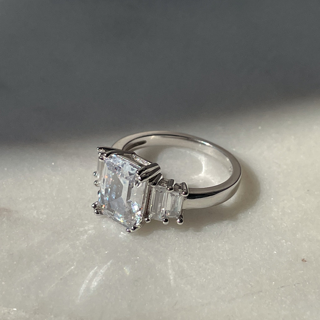 POLISHED I S925 Sterling Silver I Platinum Plated I Cubic Zirconia Tar