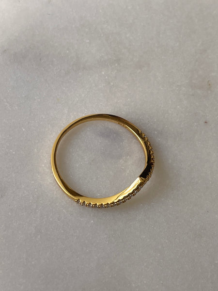 ELSA | Tarnish Free | S925 Sterling Silver I 18k Gold Plated I Cubic Zirconia Encrusted | Ring