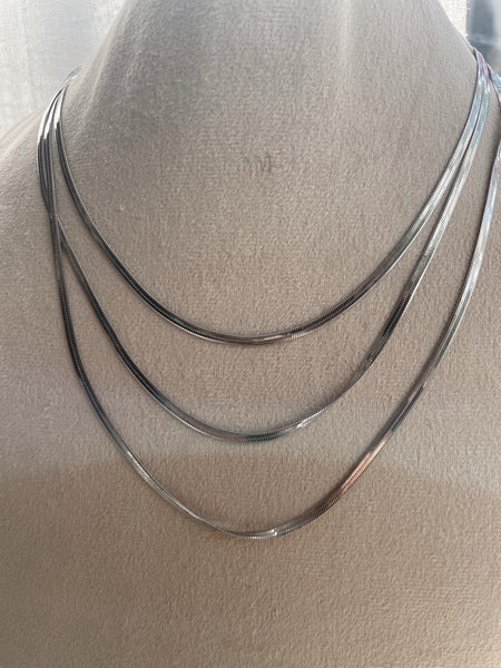 VANCOUVER | Tarnish Free | Triple Layer Gold/Silver Snakechain |  Necklace