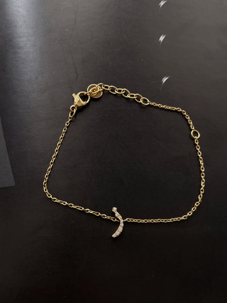 DAZZLING ARABIC INITIAL BRACELETS I Kids/Adults | Tarnish Free | Stainless Steel I 18ct gold/ rhodium plated Cubic Zirconia