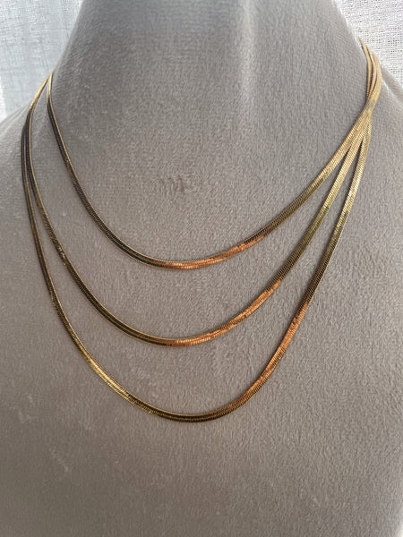 VANCOUVER | Tarnish Free | Triple Layer Gold/Silver Snakechain |  Necklace