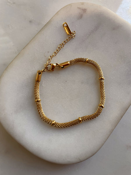 NATALIE | Tarnish-Free | Stainless Steel Gold Plated | Mesh Necklace/bracelet