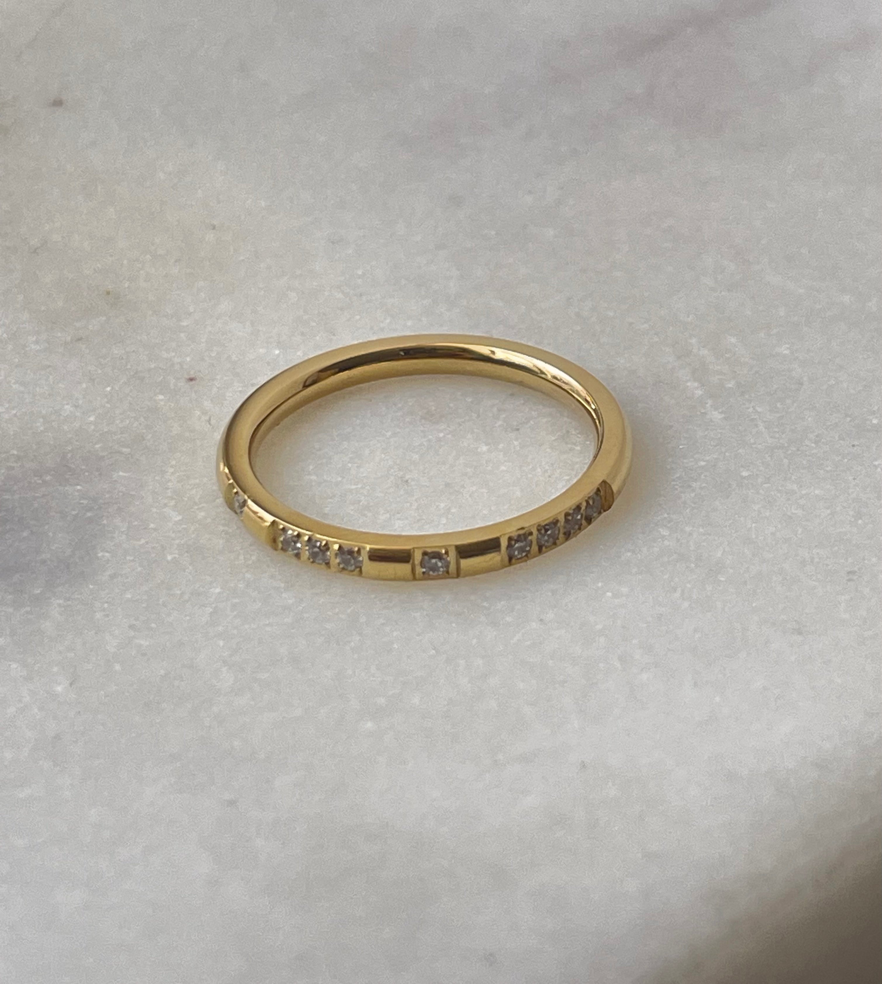 SOLEIL | Tarnish Free | Cubic Zirconia Encrusted Gold | Ring