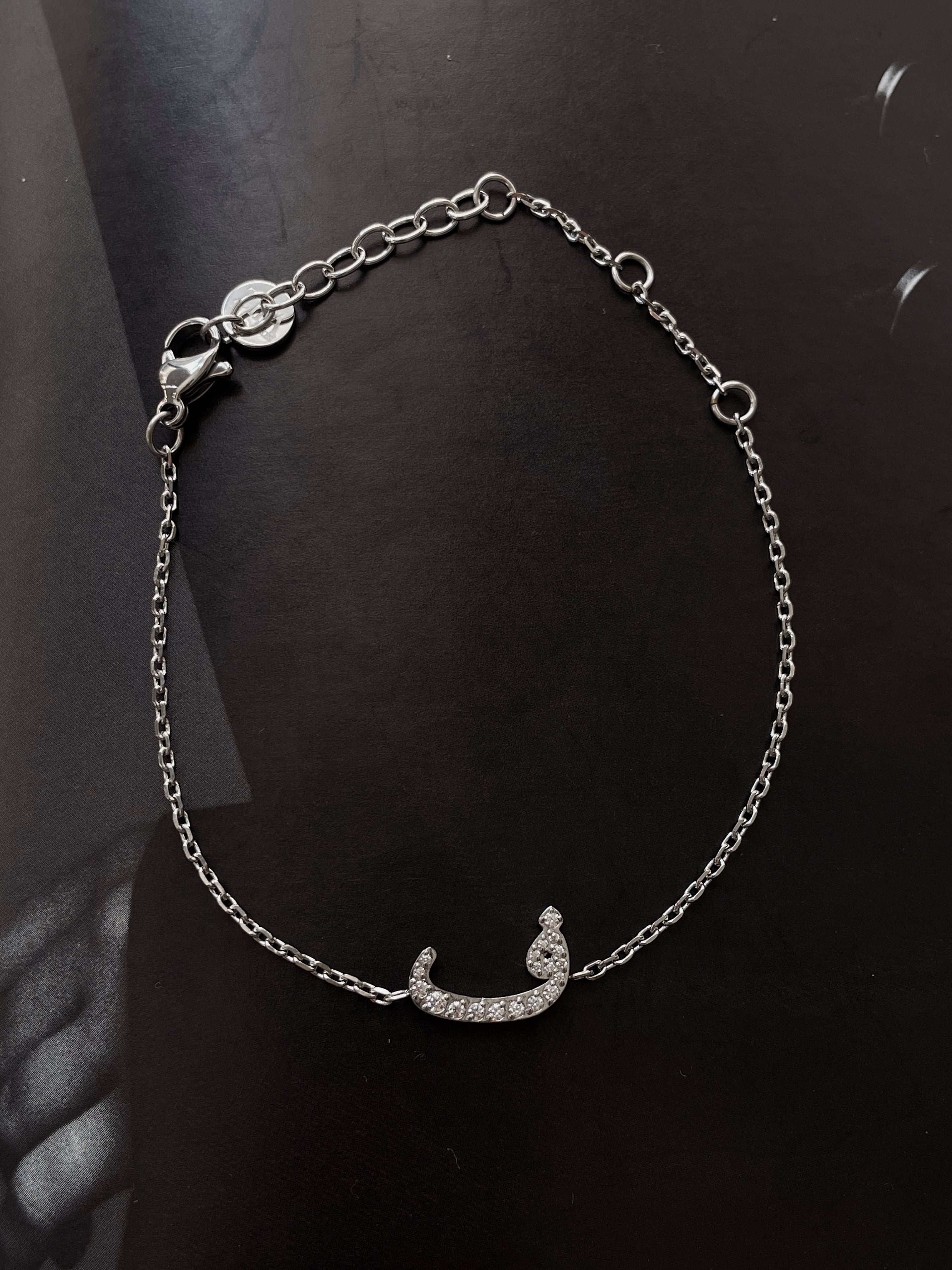DAZZLING ARABIC INITIAL BRACELETS I Kids/Adults | Tarnish Free | Stainless Steel I 18ct gold/ rhodium plated Cubic Zirconia