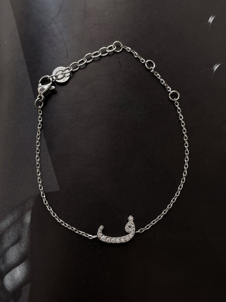 DAZZLING ARABIC INITIAL BRACELETS I Kids/Adults | Tarnish Free | Stainless Steel I 18ct gold/ rhodium plated Cubic Zirconia