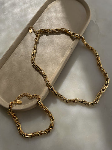 NEVADA | Tarnish-Free | Gold Chunky Interlinked | Necklace/Bracelet