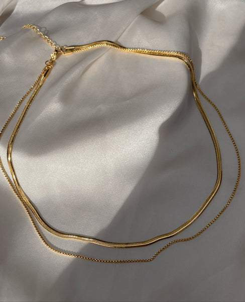 ZINHLE | Gold Snake and Link Double Layer | Tarnish Free | Necklace