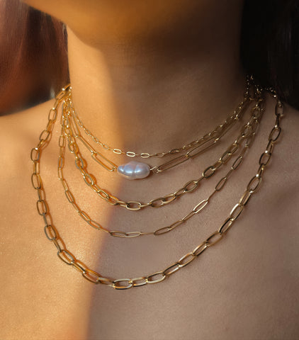 Fathima D | Gold Tarnish-Free | Paperclip Necklace