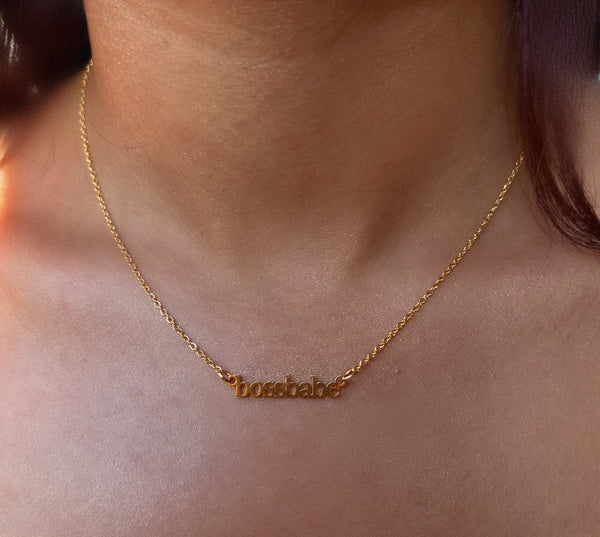Word Necklaces | Pendant Style | Tarnish Free | 18ct Gold Plated and Stainless Steel | Superwoman/Hustler/Abundant/Beautiful/Bossbabe