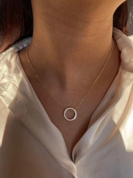 ZAYNAB | Gold/Silver Circular Necklace | AAA Grade Cubic Zirconia