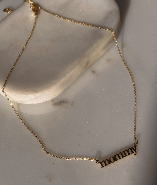 MOMMY | Spaced/Pendant Style | 18ct Gold Plated Stainless Steel Word Necklace